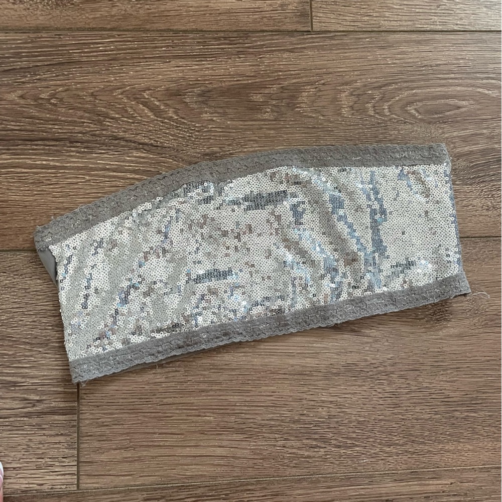 Tart intimates Silver Sequined Bandeau Large